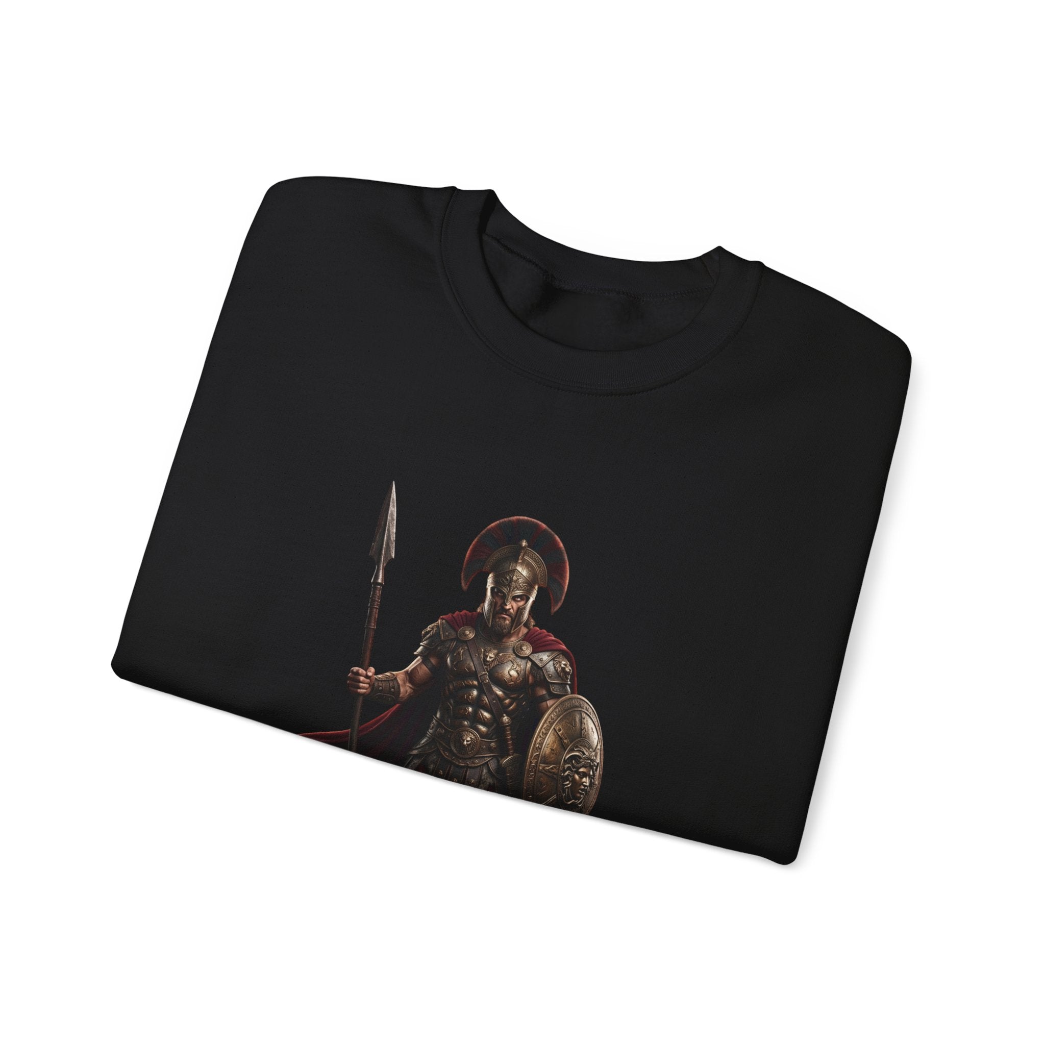 Spartan Warrior Crewneck Sweatshirt — Ancient Greek Soldier Graphic