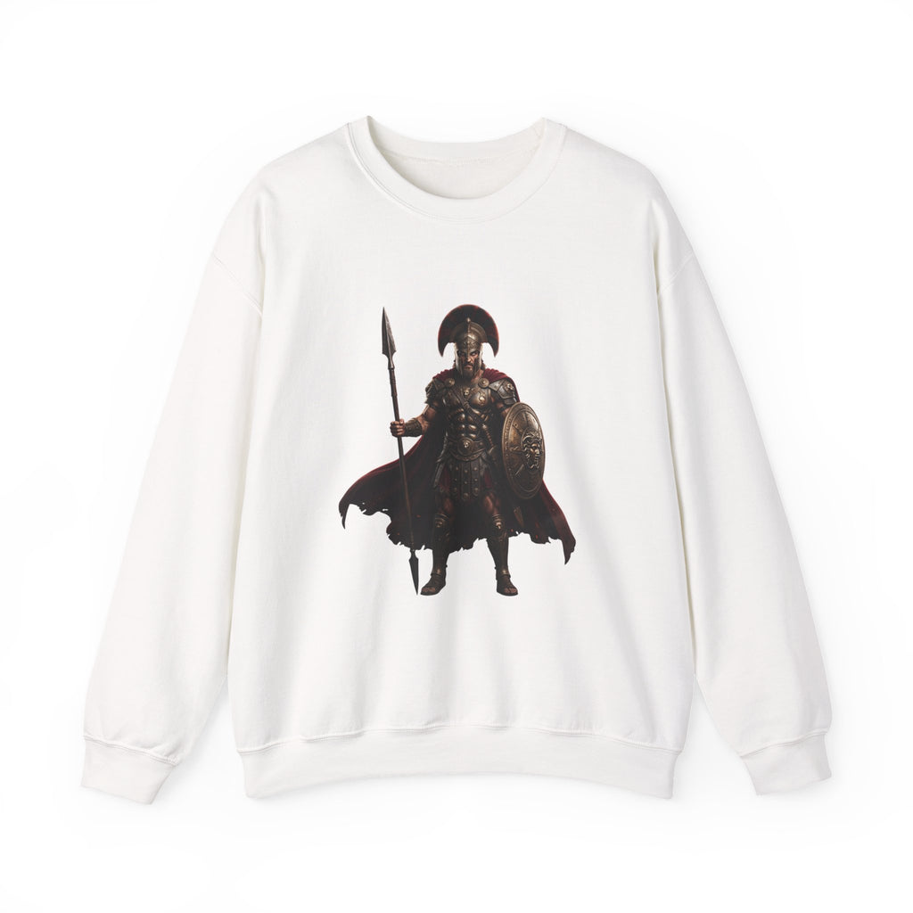 Spartan Warrior Crewneck Sweatshirt — Ancient Greek Soldier Graphic