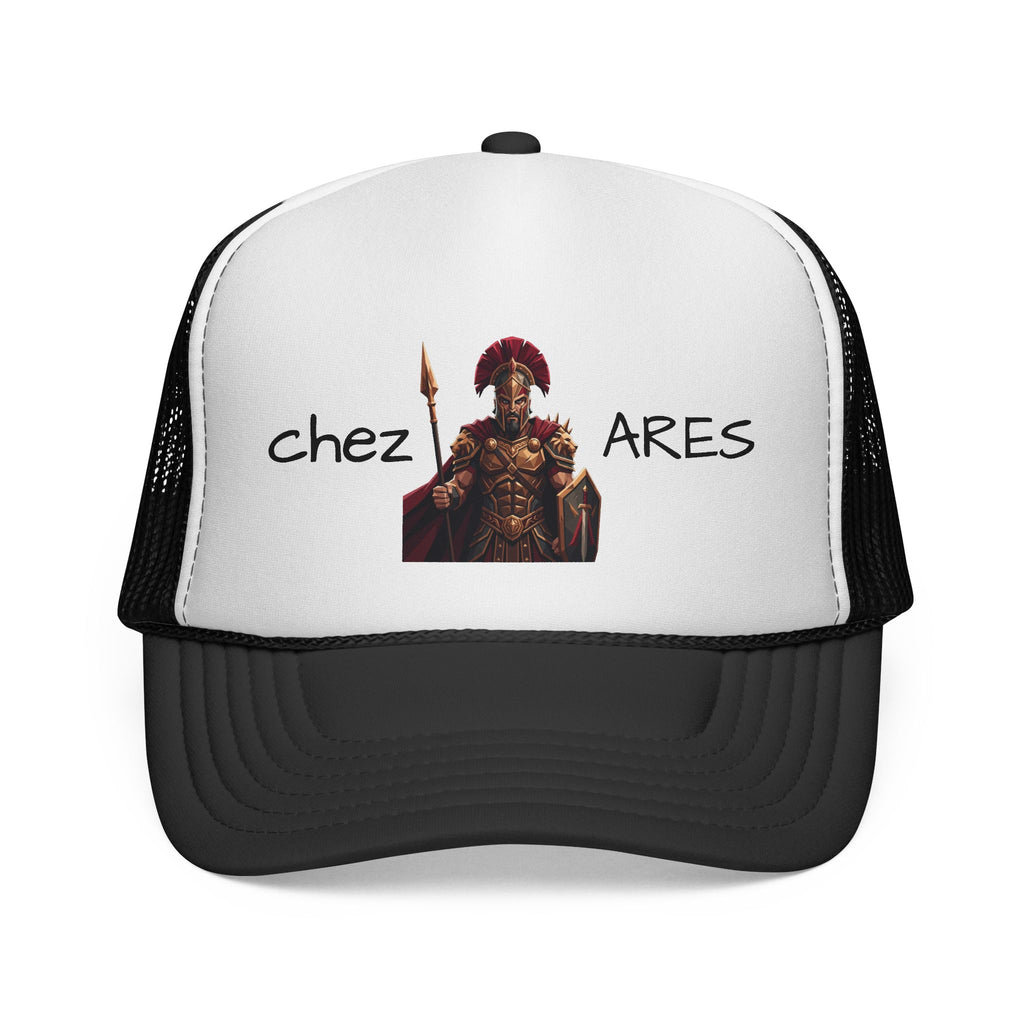 Chez Ares Trucker Cap — Spartan Warrior Graphic Mesh Hat