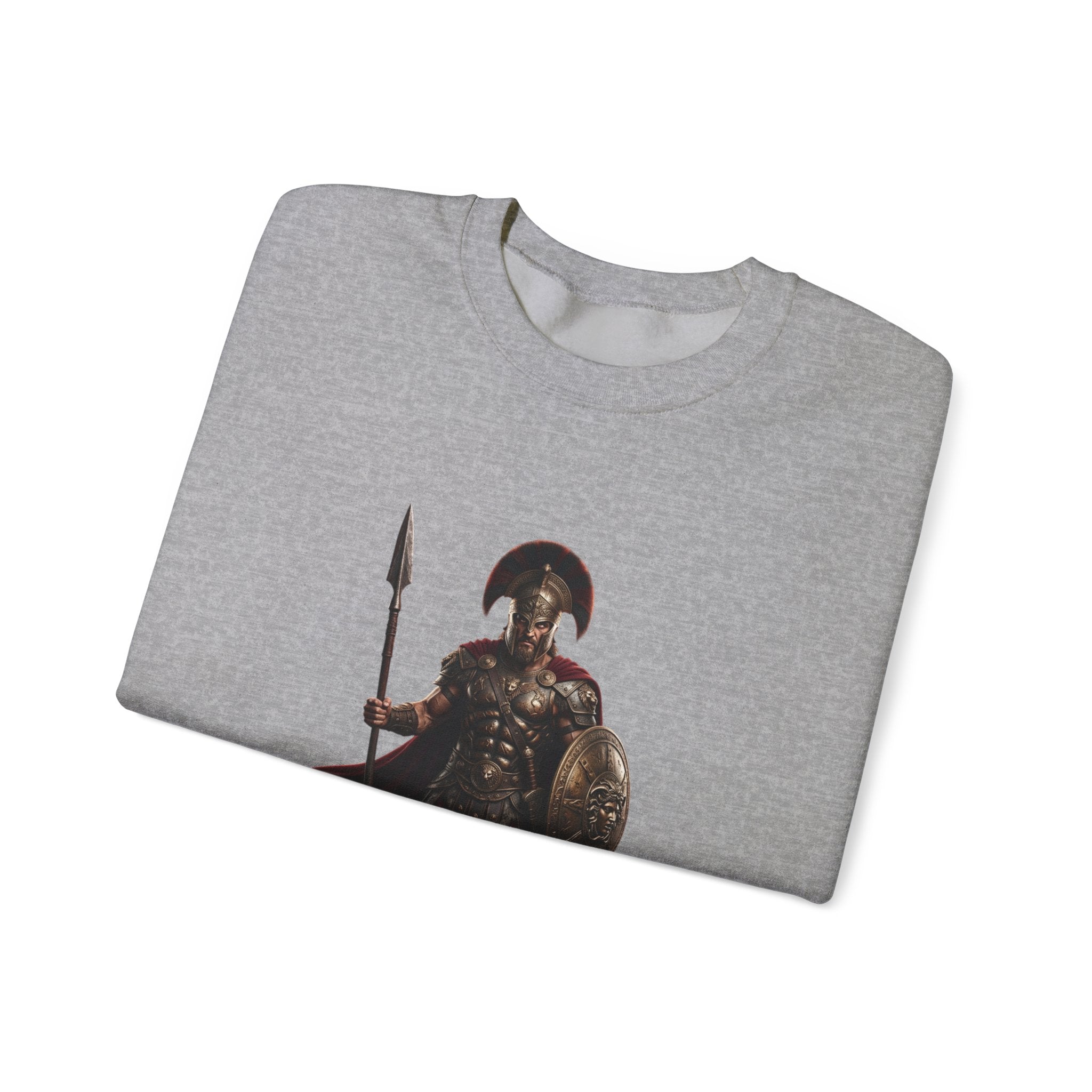 Spartan Warrior Crewneck Sweatshirt — Ancient Greek Soldier Graphic