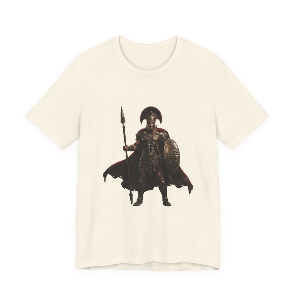Spartan Warrior Graphic Tee - Ancient Greek Helmet & Spear Shirt