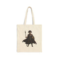 Spartan Warrior Canvas Tote Bag – Ancient Spartan Helmet & Spear Silhouette